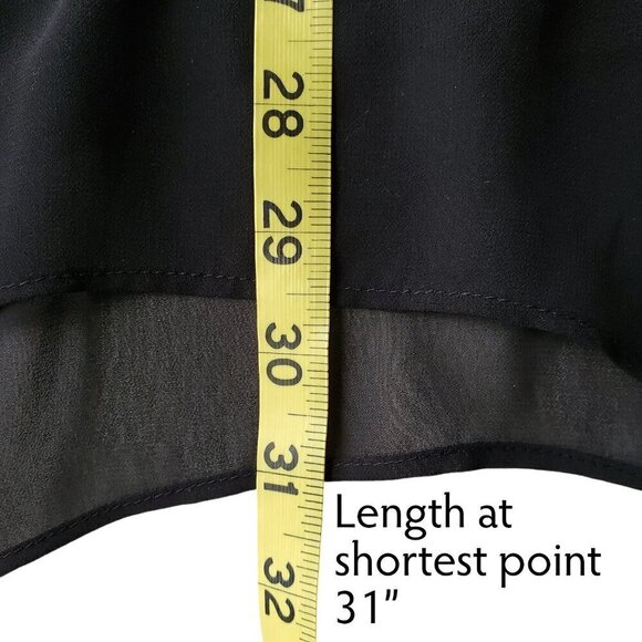 LOGO Lori Goldstein Trapeze Sharkbite Dress Chiffon Black Witchy Whimsigoth XS - Picture 11 of 14